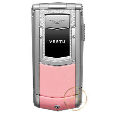 Vertu Constellation Ayxta Aluminium Diamond Trim Pink Leather Mới 100% Fullbox