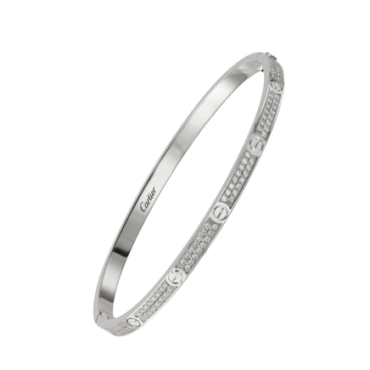 Lắc tay Cartier Love Vàng Trắng Full 2 Hàng Kim Lắc tay Cartier Love Vàng Trắng Full 2 Hàng Kim