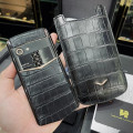 Vertu Aster P Black Alligator Gold Diamond New