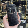 Vertu Aster P Black Alligator Gold Diamond New